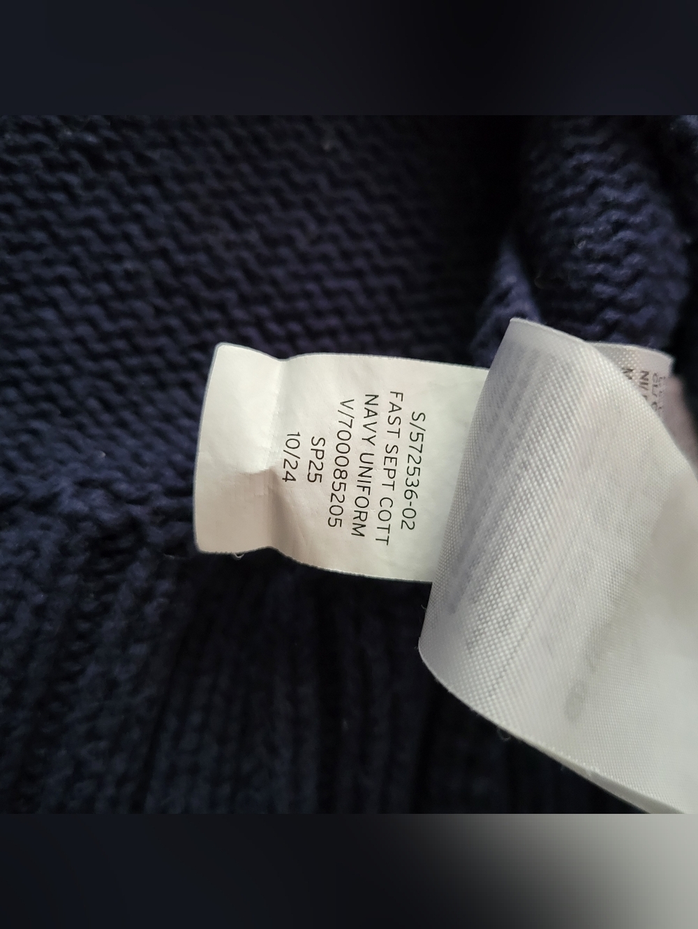 Gap Sweater 100% Cotton Crew Neck Navy Uniform Blue Oversized Boyfriend Small - Picture 5 of 6